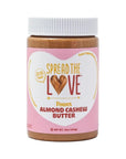 Spread The Love Almond Cashew Power Butter, 16 Ounce (All Natural, Vegan, Gluten-free, No salt, No sugar, No palm-oil, No-GMOs) (1-Pack)