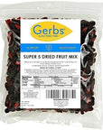 GERBS Super 5 Dried Fruit Snack Mix 2 LBS Premium  Top 14 Food Allergy Free  Resealable Bulk Bag  Made in USA  Dried Blueberry Cranberry Cherry Raisin Goji Berries Trail Mix  Gluten Peanut Free