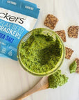 Flackers Organic Sea Salt Flaxseed Crackers Gluten Free Non GMO Vegan Keto Snack 9g Fiber 1g Net Carb 5 Ounce 4Pack