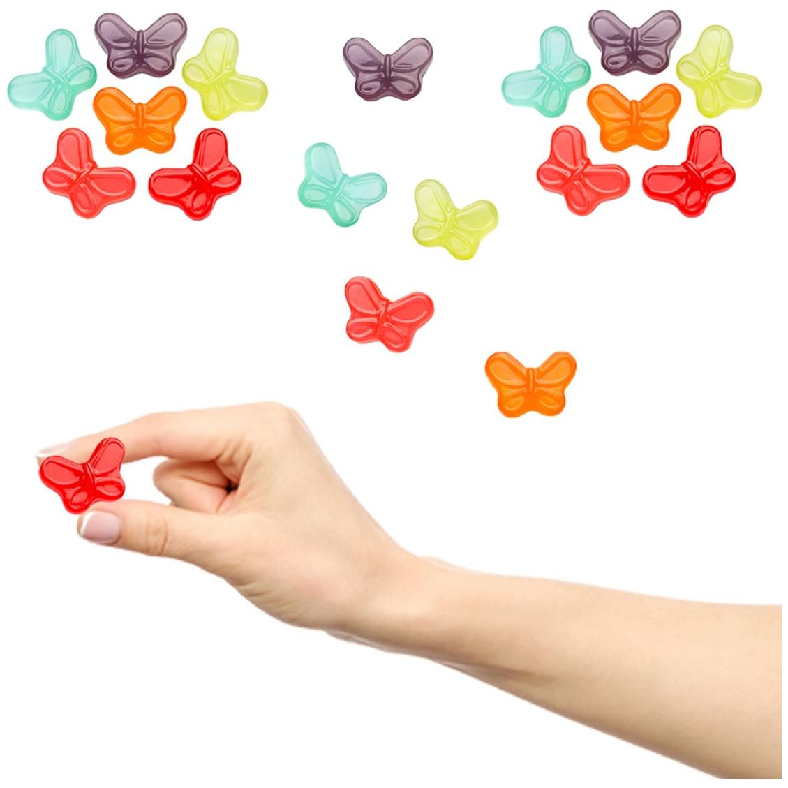 Fruidles Mini Butterflies Gummi Candy Assorted Fruit Flavors Gummies Allergy Friendly NonGMO No Artificial Sweeteners Gummy HalfPound