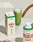 Malk Organic Original Oat Milk 32 fl oz  6 pack  Shelf Stable Non GMO Gluten Free Dairy Free Plant Based Vegan