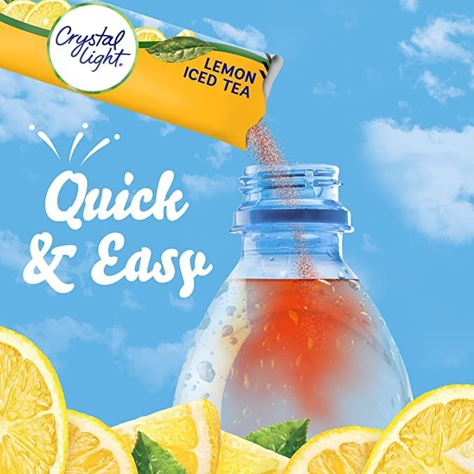 Crystal Light SugarFree Lemon Iced Tea Naturally Flavored Powdered Drink Mix  Pack of 2