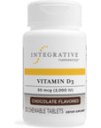 Integrative Therapeutics Vitamin D3 50 mcg (2,000 IU) - Immune System and Bone Health Support Supplement* - Gluten Free - Dairy Free - Chocolate Flavored - 120 Chewable Tablets