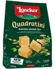 Loacker Quadratini Matcha Wafers, 220 gm