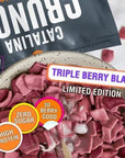 Catalina Crunch Triple Berry Blast 4pack Cereal  Low Carb Sugar Free Gluten Free  Vegan Plant Based Protein  Breakfast Protein Cereals  Keto Friendly Food