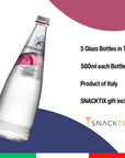 San Benedetto Italian Still Water in Glass Bottles  5 Units of 500ml Pristine Glaciers Water with Snacktix coaster included