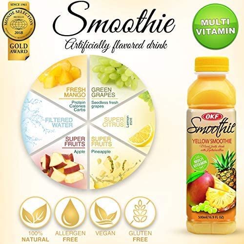 OKF Smoothie MultiVitamin Premium Drink 169 Fluid Ounce 5 Flavor Variety Pack 10 Pack