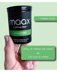 Maax Caffeine Gum  125mg of caffeine per piece  Spearmint  25 pieces per container  Focus Supplement