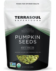 Terrasoul Superfoods Organic Pumpkin Seeds 16oz  Raw Unsalted Superfood for Snacking  Salad Boost