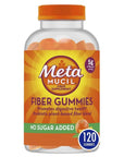 Metamucil Fiber Supplement Gummies, Sugar Free Orange Flavor, 5g Prebiotic Plant Based Fiber Blend, 120 Count