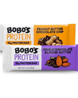 Bobos Protein Bar Variety Pack Chocolate Chip Peanut Butter 6 Bars and Double Chocolate Almond Butter 6 Bars