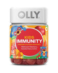 OLLY Kids Immunity Gummy, Immune Support, Wellmune, Elderberry, Vitamin C, Zinc, Chewable Supplement, Cherry - 50 Count