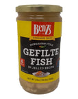 Benzs Jarred Gefilte Fish with No MSG Kosher Certified 24 oz Hungarian Style Kosher For Passover