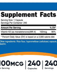 Nutricost Vitamin K2 (MK4) 240 Capsules (100mcg) - Gluten Free and Non-GMO