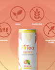 FitTea Healthy Energy Drink 12 Fl Oz  Peach Mango Pre Workout Sparkling Refresher 12 Pack Natural Green Tea Energy Drinks Sugar Free