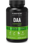 DAA D Aspartic Acid Supplement - Fortified with Astragin for Enhanced Absorption, Zero Artificial Fillers - 120 Veggie Capsule Pills