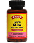 Bragg Inner Glow Apple Cider Vinegar and Phytoceramide Capsules - 750mg of Acetic Acid - Energy & Weight Management Support - Promotes Skin Hydration and Rejuvenation - (90 Pills)