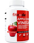 fitcode Extra Strength Apple Cider Vinegar Pills, 500mg, Natural Digestion, Detox, & Immune Support Apple Cider Powder with Cayenne Pepper for Enhanced Cleansing & Weight Loss Support, 60 Capsules