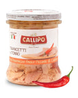 Callipo Tuna Fillets Chunks In Olive Oil with Hot Calabrian Chili Peppers  6oz 170g Glass Jar Pack of 1