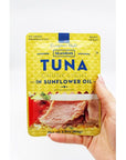 Seagems Natural Tuna in Sunflower Oil 3 Packets Fresh Wild Caught Albacore High Protein Low Calorie Fish for Sandwiches Snacks Meals and Food Canned Pouches 28 oz Chunks