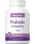 Piping Rock Probiotic Acidophilus Capsules  240 Count  1mg  250 Million CFU