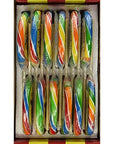 Giant 425 oz Carnival Lollipop with multi swirl colors with carnival pop label  12 Count Display Box