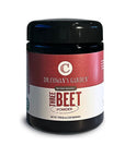 Dr Cowans Garden Three Beet Powder with organic beets Detroit red chiogga and golden beets in Miron glass jar USA Grown 50 Servings