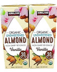 Kirkland Organic Unsweetened Almond NonDairy BeverageMilk Vanilla 2 32 Oz Cartons