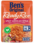 BENS ORIGINAL Ready Rice Spicy Mexican Style Flavored Rice Easy Dinner Side 85 oz Pouch Pack of 12