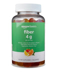 Amazon Basics (previously Solimo) Fiber 4g Gummy - Digestive Health, Supports Regularity, Orange, Lemon & Strawberry, 90 Gummies (2 per Serving)