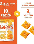 Whisps Cheese Crisps Cheddar Cheese  Protein Chips  Healthy Snacks  Protein Snacks Gluten Free High Protein Low Carb Keto Food 212 Oz 4 Pack