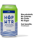 HOP WTR  Sparkling Hop Water  Lime  12 Pack  NA Beer No Calories or Sugar Low Carb With Adaptogens and Nootropics for Added Benefits 12 oz Cans