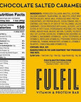 FULFIL Vitamin and Protein Bars, Chocolate Salted Caramel, Snack Sized Bar with 15g Protein and 8 Vitamins Including Vitamin C, 12 Counts