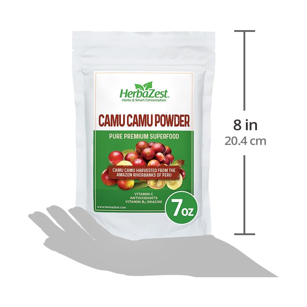 HerbaZest Camu Camu Powder 7oz  USDA Certified Organic  Vegan NonGMO  Gluten Free  Nutrient Rich Best Source of Vitamin C  Perfect for Smoothies Juices  More