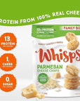 Whisps Cheese Crisps Parmesan Cheese | Protein Chips | Healthy Snacks | Protein Snacks, Gluten Free, High Protein, Low Carb Keto Food (6 Oz, 2 Pack)