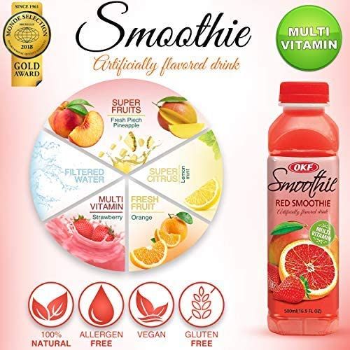 OKF Smoothie MultiVitamin Premium Drink 169 Fluid Ounce 5 Flavor Variety Pack 10 Pack