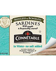 Sardines  Connetable  Sardines in Water  Skinless Boneless  No salt added  4375 Ounce  Pack of 12