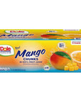 Dole Mango Chunks Fruit Cups in 100 Juice 4 Ounce Cups 16Count