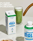 Malk Organic Unsweetened Almond Milk  32 fl oz  6 pack  Non GMO Whole 30 approved Dairy Free Vegan Plant Based