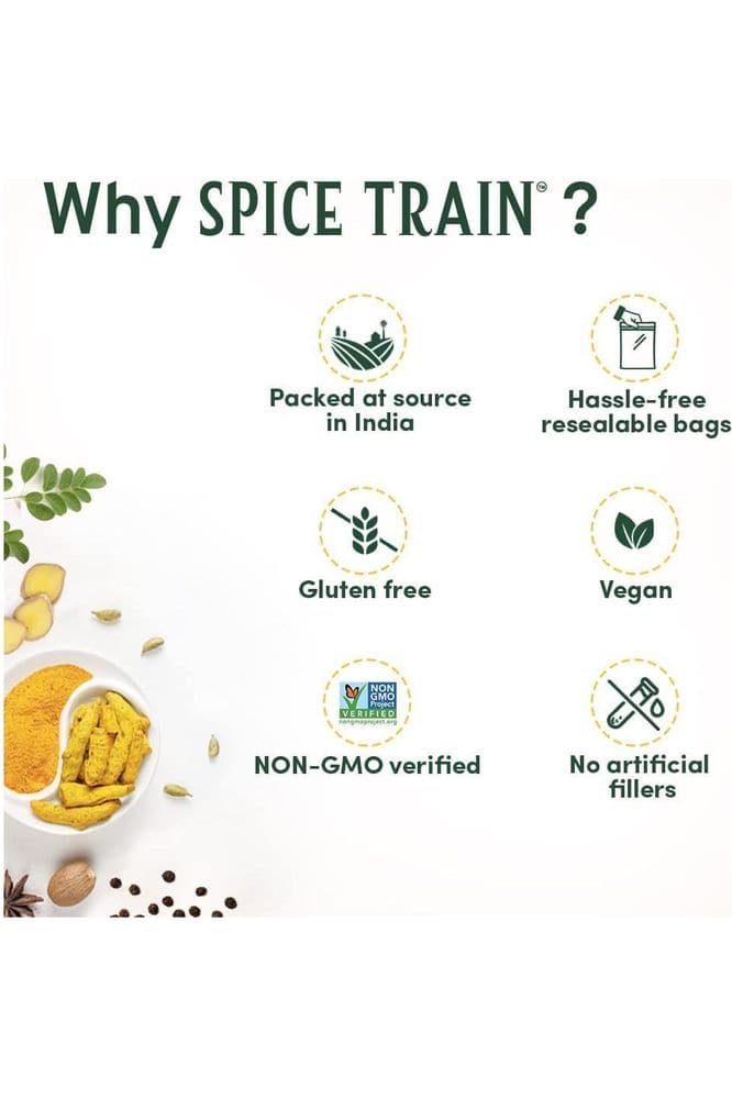 SPICE TRAIN Ginger Powder (397g/14oz) Raw Ground from India in Resealable Zip Lock Pouch, Active Gingerol, Perfect for Cooking, Baking Gingerbread, Smoothies, Tea