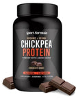 Sport Formula Chickpea Protein Powder, Organic and Vegan Plant Based Protein, All Natural Protein Powder with Essential Amino Acids, Chocolate Flavor, only 2 net Carbs with 21 Grams Protein