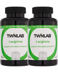 Twinlab L-Arginine - Amino Acid Supplement for Heart Health Support - 500 mg, 100 Capsules (Pack of 2)