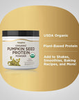 Piping Rock Pumpkin Seed Protein Powder 16oz | Organic | Plant Based | Vegan, Gluten Free, Non-GMO