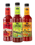 Master of Mixes Bloody Mary Variety Pack Classic Bloody Mary 5Pepper Bloody Mary and Loaded Bloody Mary  Ready to Use 1 Liter Bottles 338 Fl Oz Bundle of 3 Flavors