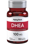 Piping Rock DHEA 100mg | 90 Capsules | Dehydroepiandrosterone Supplement | Non-GMO, Gluten Free