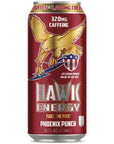 HAWK ENERGY  Premium Sugar Free Energy Drink  12 Pack  PHOENIX PUNCH  Focus and Power  1000mg Creatine 320mg Caffeine BCAAs COQ10 B6B12 Taurine and LCarnitine 100 Veteran Owned and Made in the USA