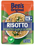 BENS ORIGINAL Risotto Roasted Garlic  Herb Flavored Rice Easy Dinner Side 85 oz Pouch Pack of 12