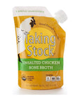 Taking Stock® Unsalted Chicken Bone Broth | Organic, BPA Free, Gluten-Free, High Protein, Low Sodium and Low Calorie | 30mg sodium per serving | 16 Oz (6 Pack)