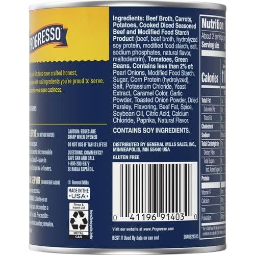 Progresso Beef Pot Roast with Country Vegetables Soup, Rich and Hearty Canned Soup, Gluten Free, 18.5 oz