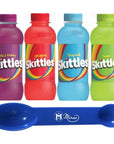 Pack of 4 Skittles Flavored Drink Variety Bundle Sour Original Tropical Wild Berry Flavors 14 fl oz Bottles Miras Trademark 2in1 Measuring Spoon Included